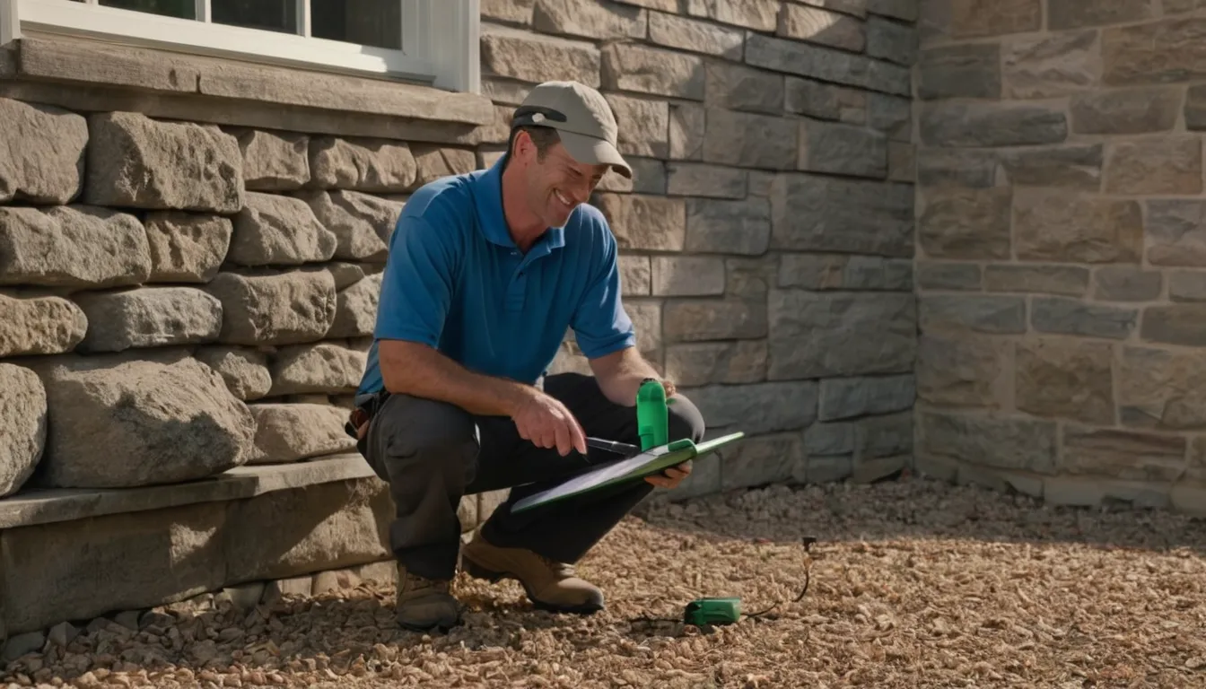 Friendly pest control provider talking with a homeowner at the front door of a home in Scranton